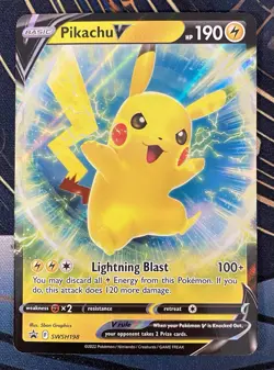 Pikachu V SWSH198 2022 Pokemon SWSH: Sword & Shield Promo Cards Holo - Image 3