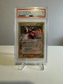 2005 POKEMON EX DELTA SPECIES #12 MEWTWO-REVERSE FOIL PSA 1 - Image 1