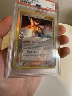 2005 POKEMON EX DELTA SPECIES #12 MEWTWO-REVERSE FOIL PSA 1 - Image 3