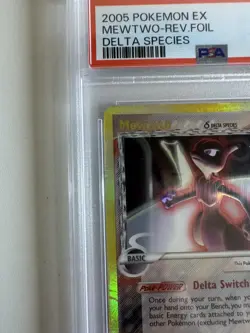 2005 POKEMON EX DELTA SPECIES #12 MEWTWO-REVERSE FOIL PSA 1 - Image 5