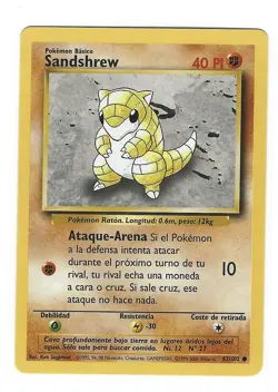 Sandshrew 62/102 Common Pokemon Card - Image 1