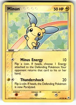 Minun 67/101 Common Hidden Legends Pokemon Moderately Played - Image 1