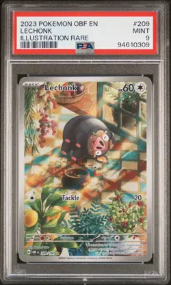 2023 POKEMON OBF EN-OBSIDIAN FLAMES ILLUSTRATION RARE #209 LECHONK PSA 9 - Image 1
