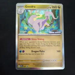 Goodra MEP 077 Pokemon Chaos Rising Prerelease STAFF Promo - Image 1