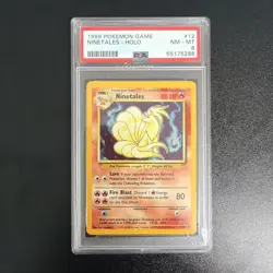 1999 Pokemon Base Set Ninetales Holo 12 PSA 8 - Image 1