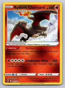 Radiant Charizard 020/159 Radiant Rare Crown Zenith Holo Near Mint - Image 1
