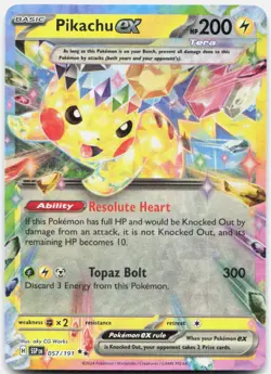 Pikachu ex Holo Double Rare SV08: Surging Sparks 057/191 NM - Image 1