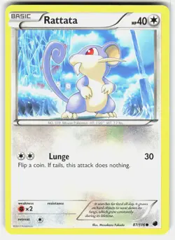 Rattata 87/116 Common Plasma Freeze Pokemon Lightly Played - Image 1