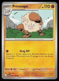 Primeape 091/182 Common Destined Rivals Pokemon Near Mint - Image 1