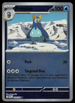Prinplup 028/094 Common Phantasmal Flames Pokemon Reverse Holo Near Mint - Image 1