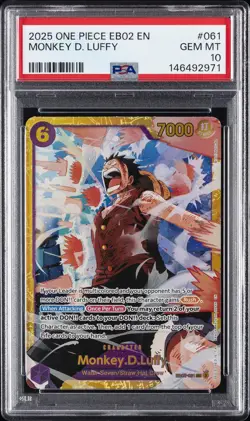 2025 ONE PIECE EB02-EXTRA BOOSTER -ANIME 25TH COLL- #061 MONKEY D. LUFFY PSA 10 - Image 1