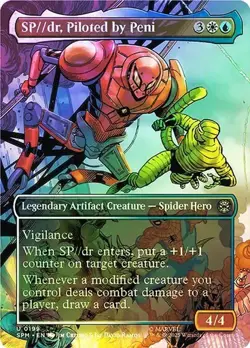 NM Borderless Foil SP//dr, Piloted by Peni, MTG, Marvel's Spider-Man, Magic, 199 - Image 1