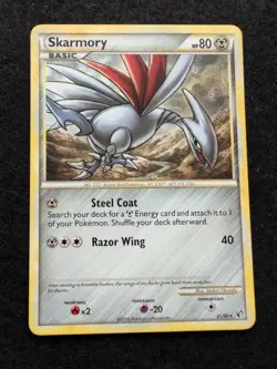 Pokemon TCG Skarmory 21/90 Rare HS Undaunted - Image 1