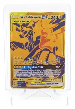Pokemon TCG Pikachu Zekrom Tag Team Gold GX SM248 Black Star Promo - Image 1