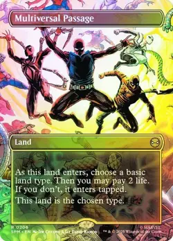 NM Borderless Foil Multiversal Passage, MTG, Marvel's Spider-Man, Magic, 206 - Image 1