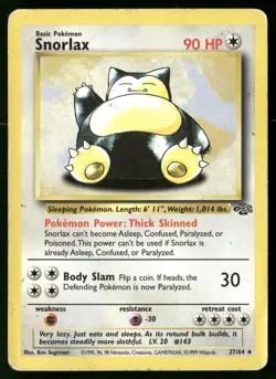 Snorlax 27/64 Rare Jungle Pokemon Unlimited HP - Image 1