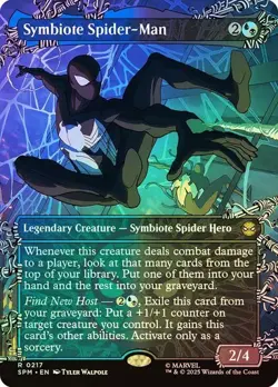 NM Borderless Foil Symbiote Spider-Man, MTG, Marvel's Spider-Man, Magic, 217 - Image 1