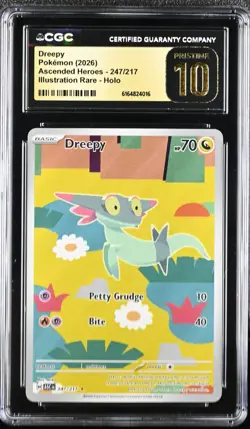 2026 Pokemon ASC EN Illustration Rare #247 Dreepy CGC 10 PRISTINE - Image 1