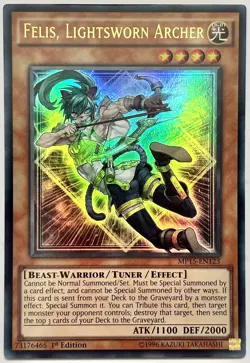 MP15-EN123 Felis, Lightsworn Archer - Ultra Rare 1st Edition Near Mint YuGiOh - Image 1