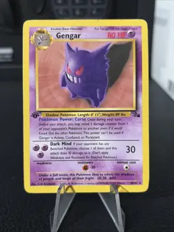 Pokemon TCG Gengar Fossil 1st Edition Holo Rare 20/62 English - Image 1