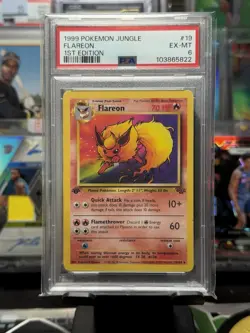 Pokemon TCG 99 Flareon 1st Edition 19/64 Jungle Set Non Holo PSA 6 - Image 1
