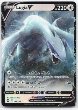POKEMON LUGIA V 138/195 SILVER TEMPEST SWSH12 ULTRA RARE HOLO NM PACK FRESH - Image 1