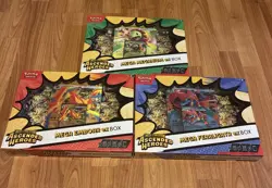 3 Pokemon TCG Ascended Heroes Mega ex Box Bundle Feraligatr Emboar Meganium New - Image 1