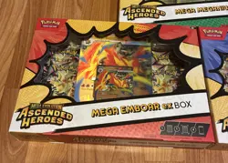 3 Pokemon TCG Ascended Heroes Mega ex Box Bundle Feraligatr Emboar Meganium New - Image 2