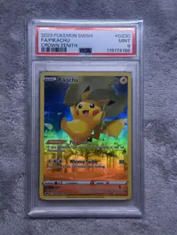 2023 Pokemon Pikachu SWSH GG30/GG70 Crown Zenith PSA 9 Full Art Mint TCG - Image 1
