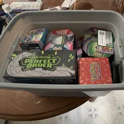 Pokemon TCG Mixed Lot w/ Storage Tins, Accessories & Perfect Sleeves Box - Image 1