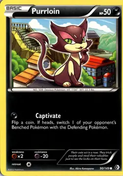 Purrloin 90/149 Boundaries Crossed Pokemon Card TCG - Image 1