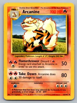 Pokemon TCG Base Set Arcanine 023/102 - Image 1