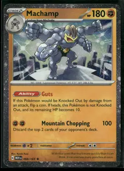 Pokemon Machamp (Cosmos Holo) Rare 068/165 MEW 151 NM - Image 1
