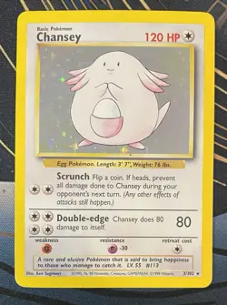 Chansey 3/102 1999 Pokemon Base Set Holo Unlimited - Image 3
