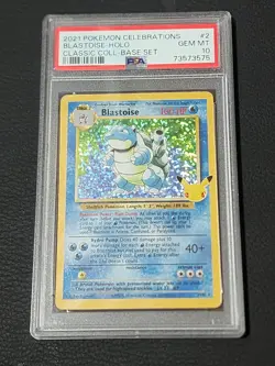 Pokemon PSA 10 GEM MINT Celebrations Blastoise 2/102 Classic Collection Holo - Image 1