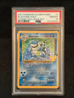 PSA 10 GEM MINT 💎 Blastoise Holo - Celebrations: Classic Collection 2/102 - Image 1