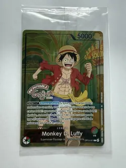 One Piece Card French Luffy Op13-001 X Musee Grevin Promo New - Image 1