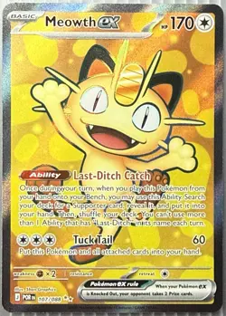 Pokemon TCG Meowth ex #107/88 Ultra Rare Full Art Holo 2026 Perfect Order NM - Image 1