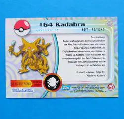 TV Animation 64 Kadabra, Non-Holo, Blue Logo Pokemon Karte Topps Series 1, 1999 - Image 2