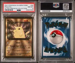 PSA 8 Pikachu 2021 Pokemon 58/102 Englisch Gold Metal Karte Celebrations UPC - Image 3