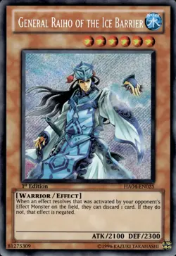 General Raiho Of The Ice Barrier - Secret Rare 1st Ed. HA04-EN025 - NM - YuGiOh - Image 1