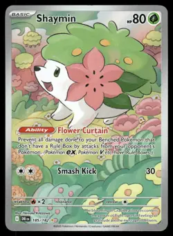 Pokemon Cards Shaymin 185/182 Destined Rivals Illustration Rare NM - Image 1