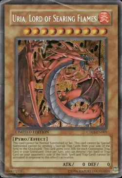 Uria, Lord Of Searing Flames - Secret Rare Limited Ed CT03-EN005 DAMAGED YuGiOh - Image 1
