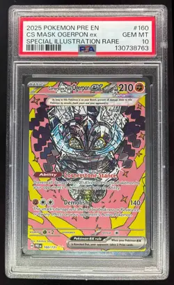 2025 Pokemon SV Prismatic Evolutions #160/131 Cornerstone Mask Ogerpon ex PSA 10 - Image 1
