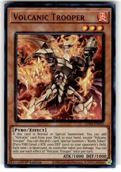 YuGiOh Soulburning Volcano Card LD10-EN019 UR Volcanic Trooper - Image 1