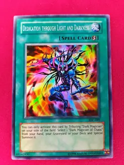 YuGiOh Dedication through Light and Darkness IOC-095 1st Edition Super Rare LP - Image 1