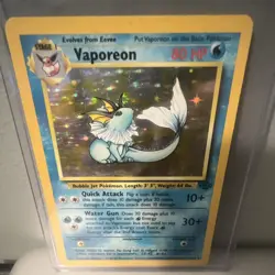 Pokemon Vaporeon Jungle Holo Rare 12/64 Unlimited Edition 80 HP Card - Image 1