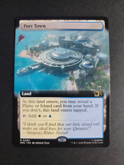 Port Town (Extended Art) Rare MTG Marvel Super Heroes Commander - Image 1