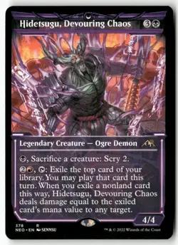 Hidetsugu, Devouring Chaos (Showcase) 378 Kamigawa: Neon Dynasty MTG NM - Image 1