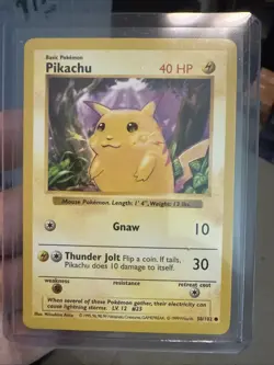 Pikachu Base Set Shadowless Yellow Cheek 58/102 Pokemon TCG NM - Image 1
